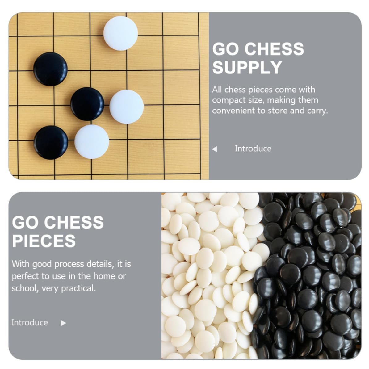 jojofuny 360 Pièces D'échecs de Go en Créatives, Confortables et Faciles à Ranger, pour Jeux de Voyage et Soirées Entre Amis