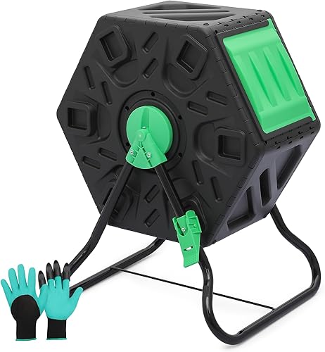 Magshion 1 vaso de compostaje de cámara exterior de 17 galones de material libre de BPA, para uso al aire libre, para todas las estaciones, de alto