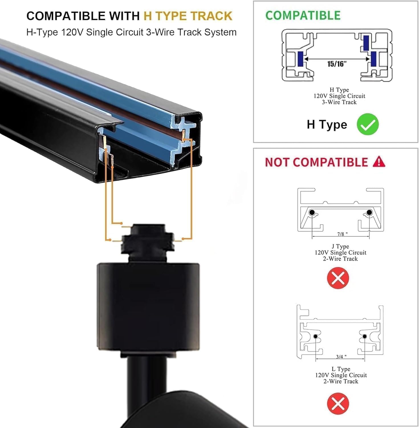 12PCS LED Black Track Lighting Heads (No Track Rails) with Replaceable GU10 Bulbs, 3000K Warm White Ceiling Spotlight Fixtures for Accent Lighting for Home, Store, Moblie Cart and Office