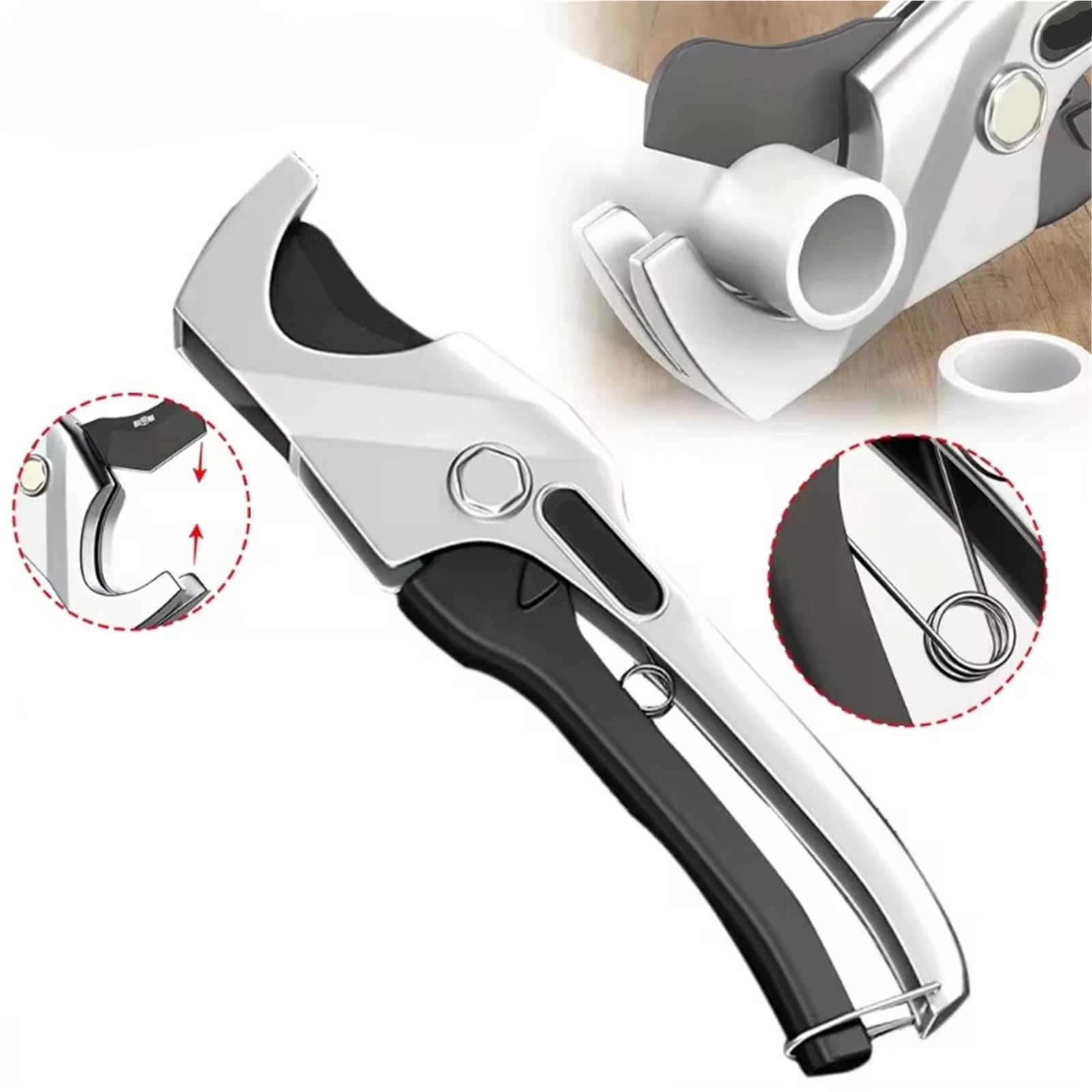Cortadora manual multiusos for tubos, ideal for cortes precisos de plástico y caucho antideslizantes e impermeables para Herramientas de Electricista(0-75mm)