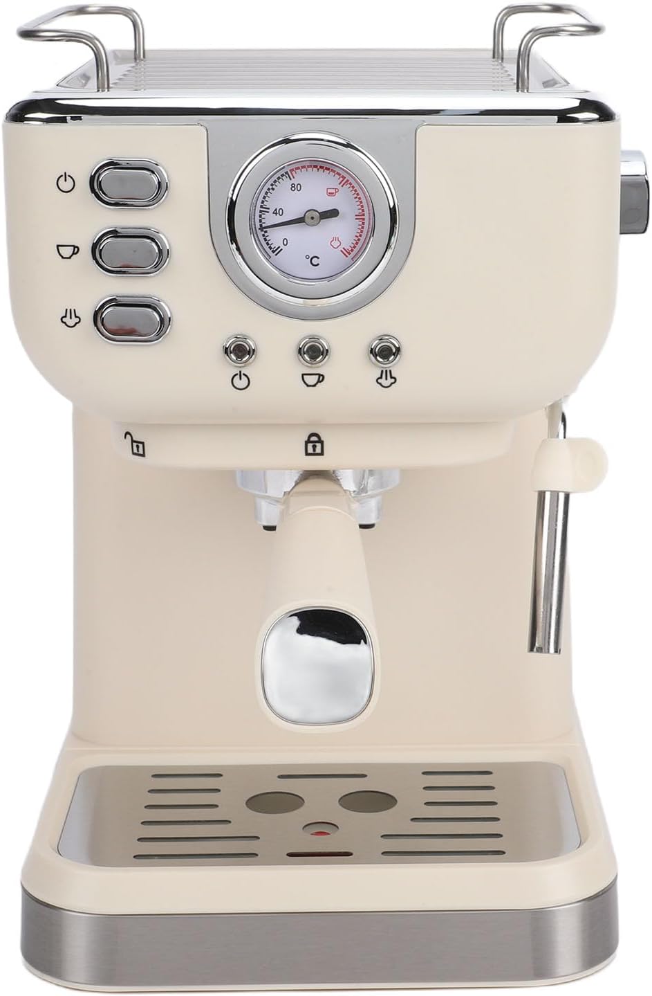 Sxhlseller Półautomatyczny Ekspres do Kawy, Profesjonalny Ekspres do Kawy na 20 Barów z dyszą Pary i Zbiornikiem 1,5 L, Regulacja Temperatury 92°C, System Wstępnego Zaparzania, Użytku Domowego i
