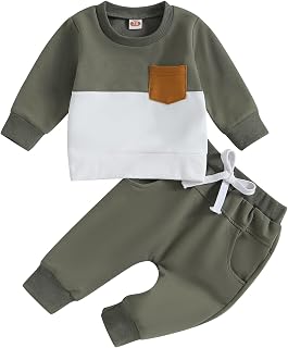 Toddler Baby Boy Clothes Baby Girl Long Sleeve Pullover Sweatshirt Tops Pants Sets 2Pcs Fall Winter Outfits