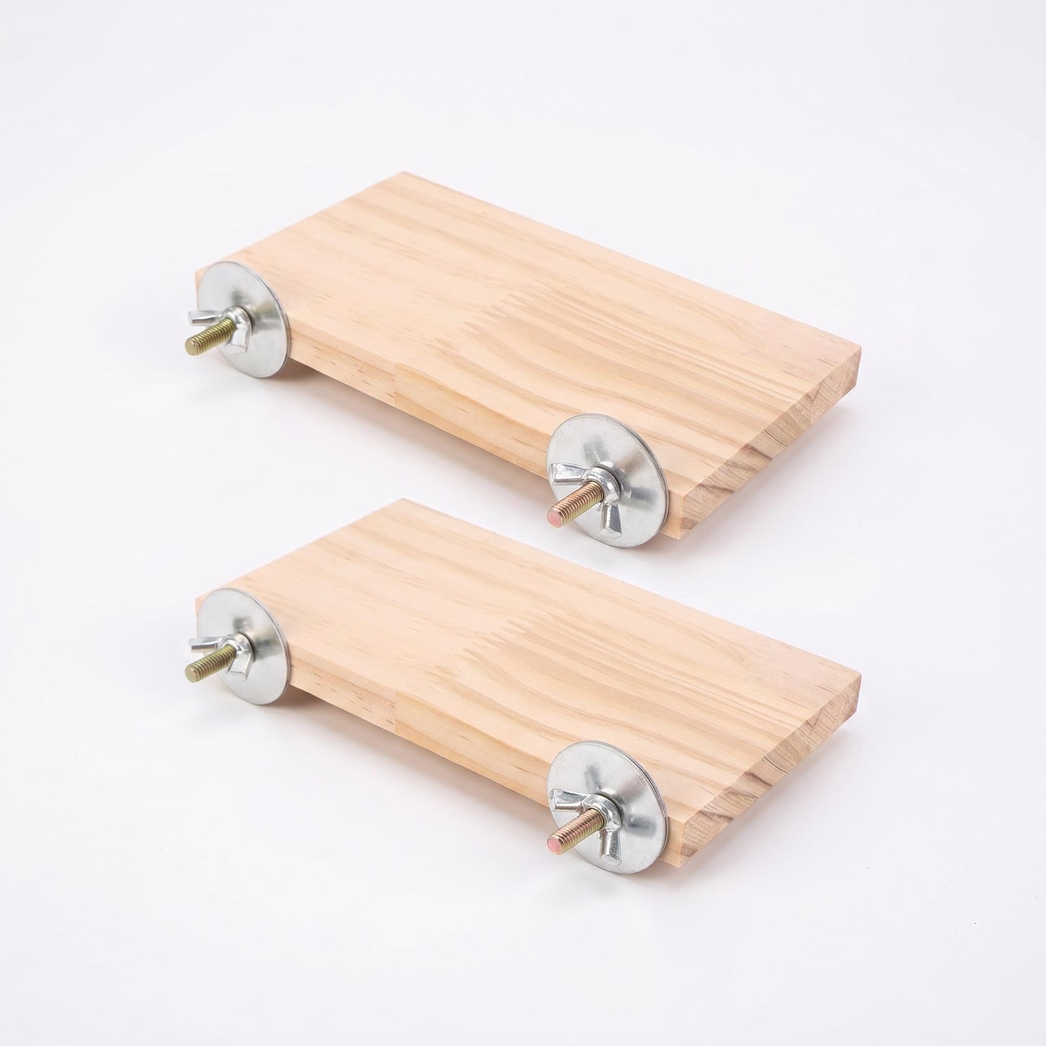 2 soportes de madera maciza para loros, juguete para pájaros y plataforma de escalada para jaula y lugar de descanso para animales pequeños