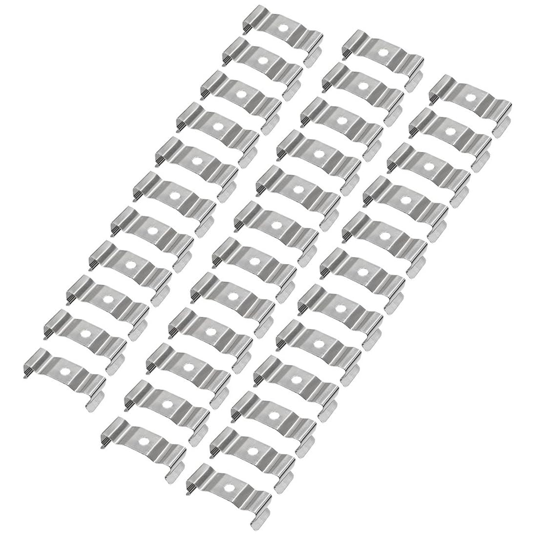 TA-VIGOR 35Pcs T8 Clips Bracket Hanger, Fluorescent Tube Light Fixture Holder Clamps for Integrated Tube Light Fixture LED Bulbs Ceiling Lamp to Prevent Sagging, Nickel-Plated Manganese Steel