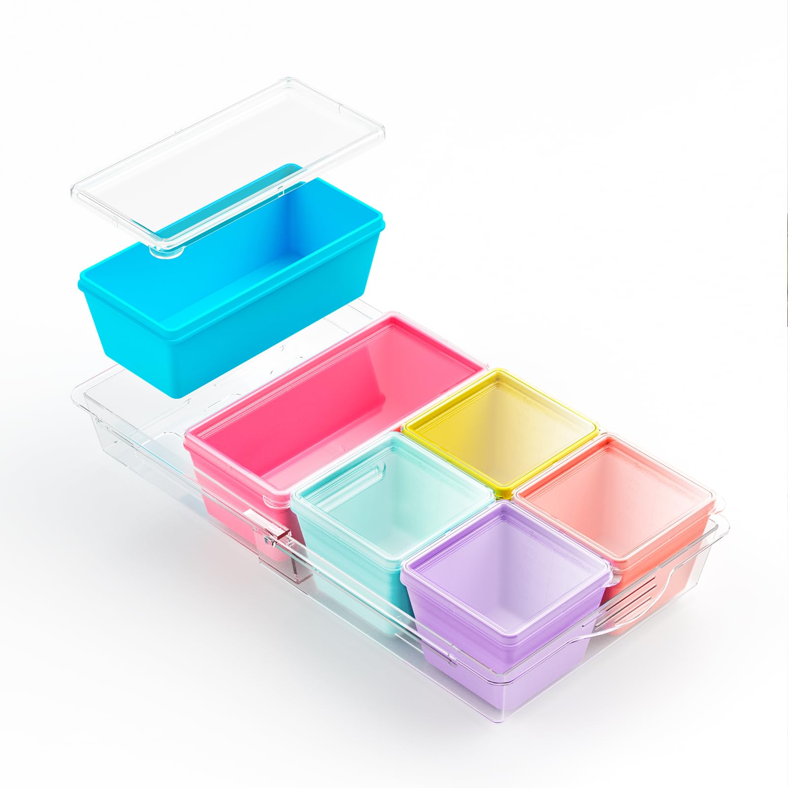Gemice 6-Pack Silicone Soup Freezer Container Moulds with Lids and Base, Individual 1-Cup 250ml Portion Soup Cubes Freezer Tray for Food Storage Meal Prep Batch Cooking, Dishwasher Safe