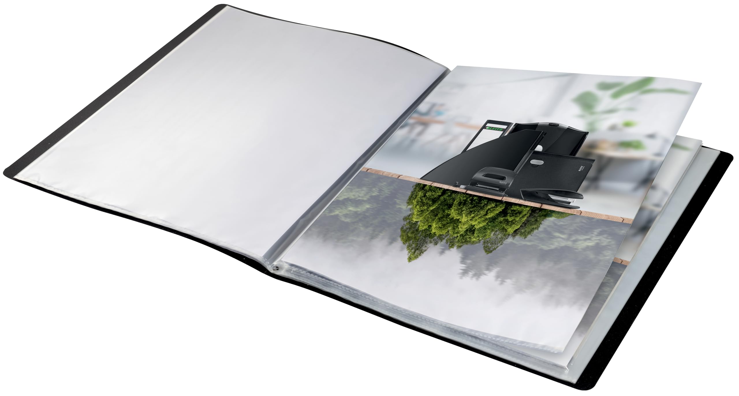 Leitz A4 46760095 - Raccoglitore con 20 buste trasparenti da 40 fogli, serie riciclata, colore: Nero