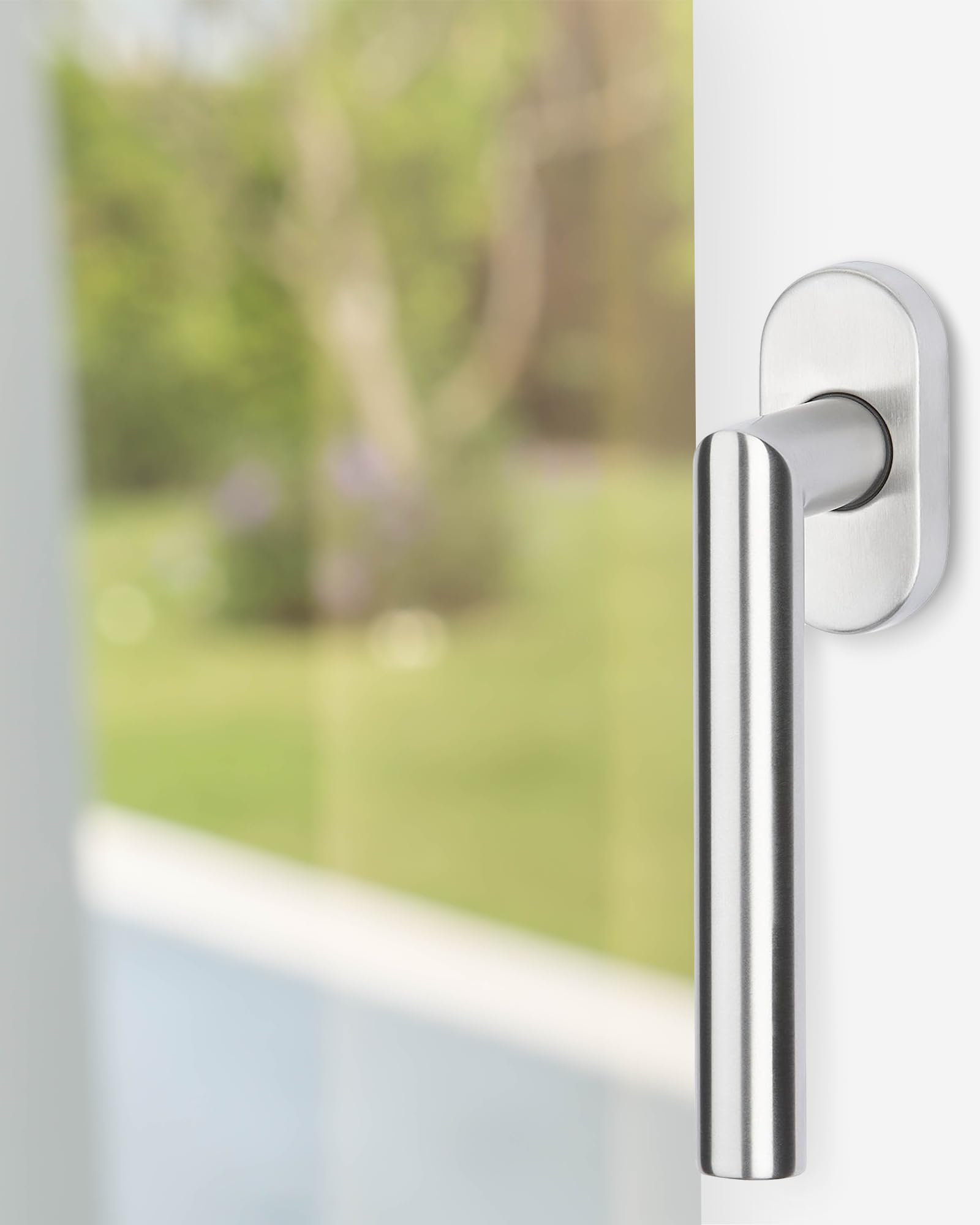 Gedotec 5 Stück Fenstergriffe Edelstahl matt gebürstet - Drehkipp-Rasterolive ohne Schließzylinder - Fensterolive 4-fach Kugelrasterung, Design Fensterbeschläge für Fenster & Terrassentüren