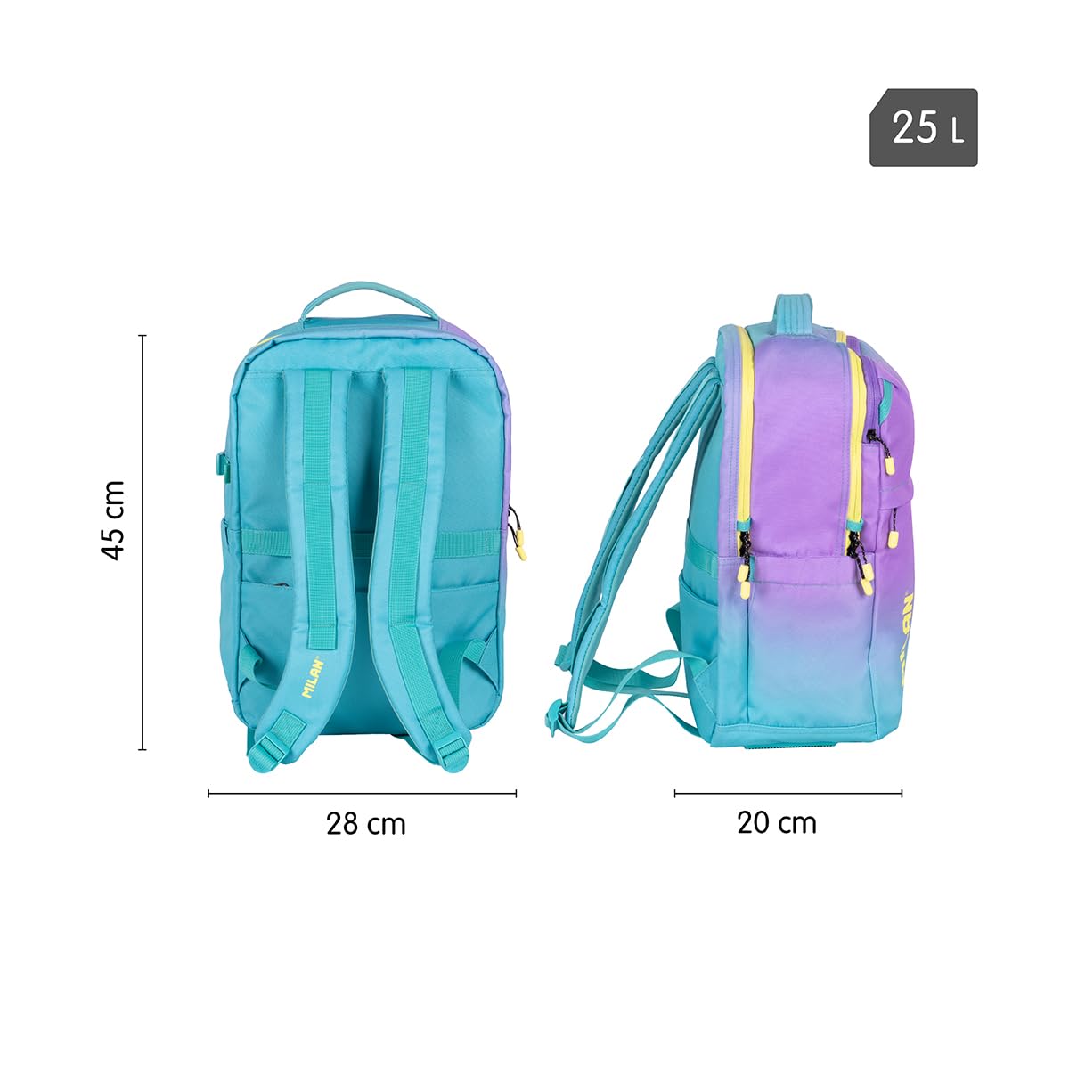 MILAN® Mochila 5 cremalleras (25L) colección Sunset