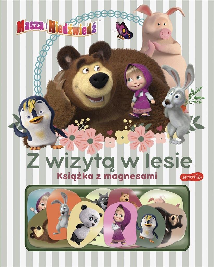 Masza i Niedźwiedź Z wizytą w lesie Książka z magnesami