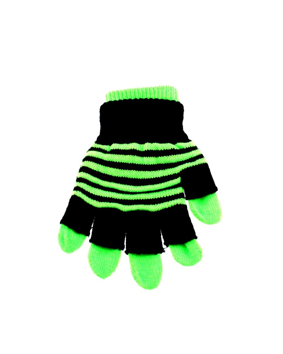 Zac's Alter Ego Unisex 2 in 1 Magic Gloves with Neon Stripe Fingerless Gloves