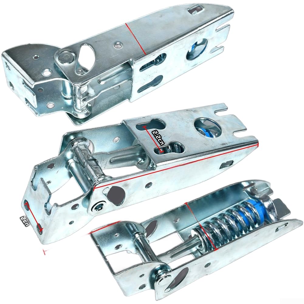 Bisagra Especial para Frigorífico Horizontal con Muelle - Kit de 3 Unidades para Puerta de Congelador para iris, para montaje 3 Agujeros, para acero Niquelado, 14.2cm(D)