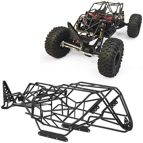 Miniatura 8 de Dilwe Marco de jaula enrollable para automóvil a control remoto, marco de metal, cubierta de chasis para Axial Wraith a escala 110, modelo de