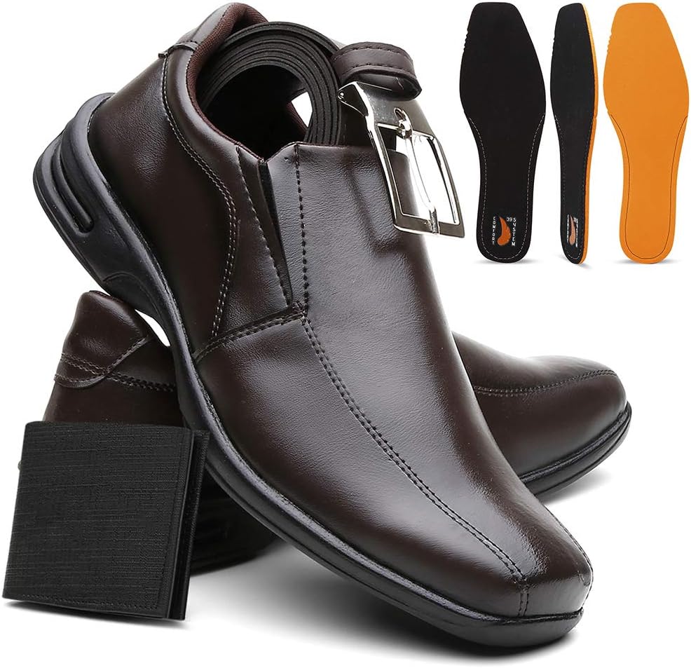 Kit Sapato Masculino Confort Plus Leve E Macio + Cinto e Carteira em promoção! Veja a oferta e mais achadinhos de Sapatos Hoje é o melhor dia para comprar Kit Sapato Masculino Confort Plus Leve E Macio + Cinto e Carteira com aquele preço maroto! Promoção! Aproveite a oferta!