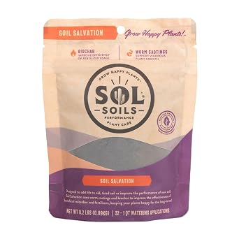 Sol Soils Sol Biotics Soil Salvation Soil Enhancer with Microbial Booster to Enhance The Health & Vitality of Potting Mixes - Includes Worm Castings, Humic Acids & Biochar for Plants - 4oz