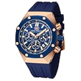 Mini Focus Mens Watch Octagon Casual Wrist Watch (Chronograph/Waterproof/Luminous/Calendar) Silicon/Leather Band Watch for Men