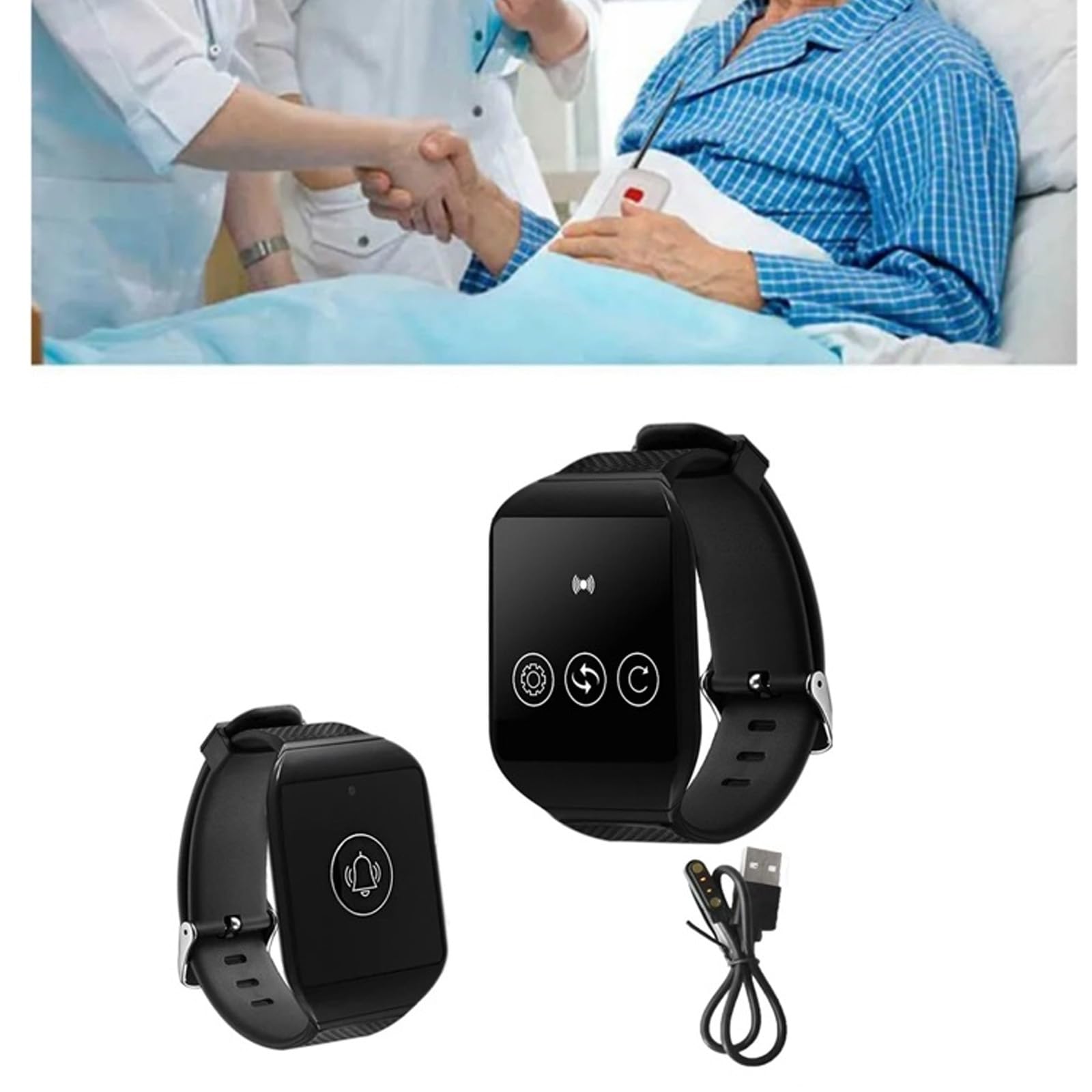 Dispositivo de alerta de emergencia para hospitales, escuelas, receptores de reloj para hospitales, escuelas, discapacitados, reloj de alerta