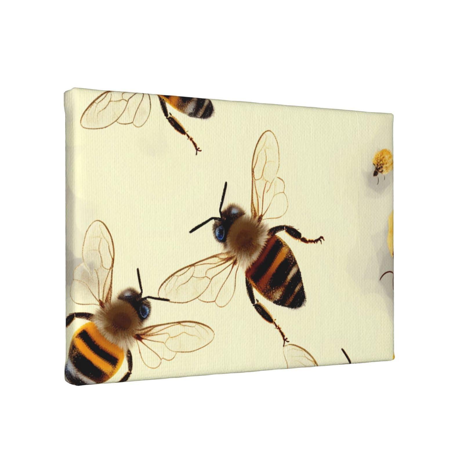YKLJG honey bee Printed Wall Art Canvas Painting 30x20 CM Wooden Framed Picture Painting Artwork Prints for Bedroom Kitchen Home Office Decor