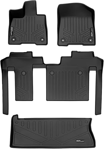 SMARTLINER Juego de alfombrillas de 2 filas y forro de carga detrás de la tercera fila compatible con Toyota Sienna 2021-2025