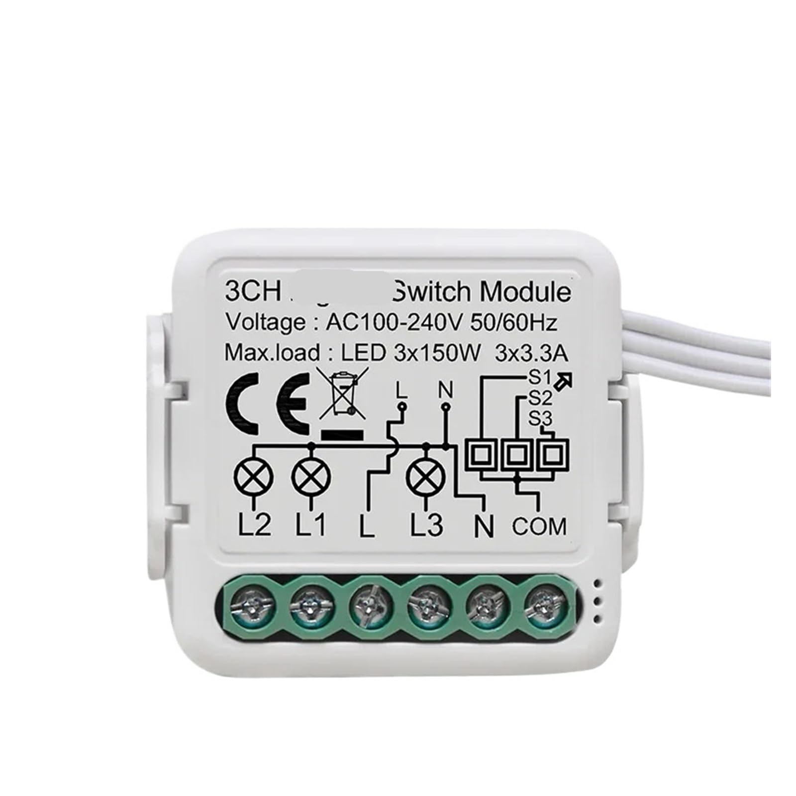 1 Uds módulo de interruptor 3,0 módulo de interruptor 10A disyuntor inteligente DIY for hogar 1 2 3 4 juegos(3 Gang)