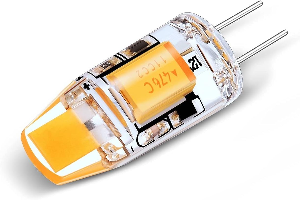 Warm White LED Lights - G4 LED Light Bulb - 1 Watt (20 Watt Equivalent) - AC/DC 12V - 3000K - 5 Pack - GoodBulb