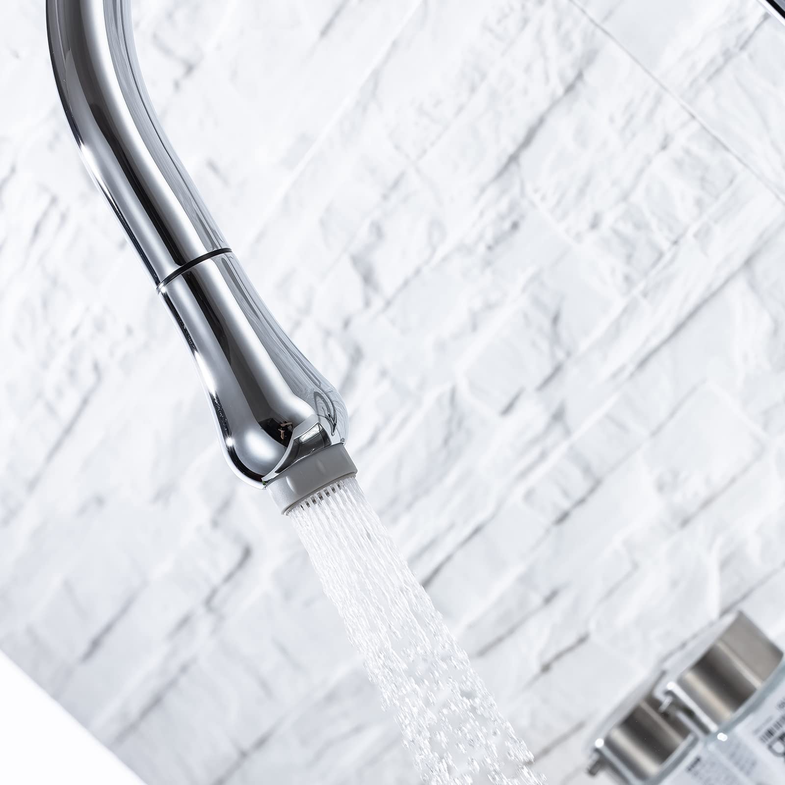 grifo de ducha, Grifo de cocina acero inoxidable 304, monomando(Chrome)