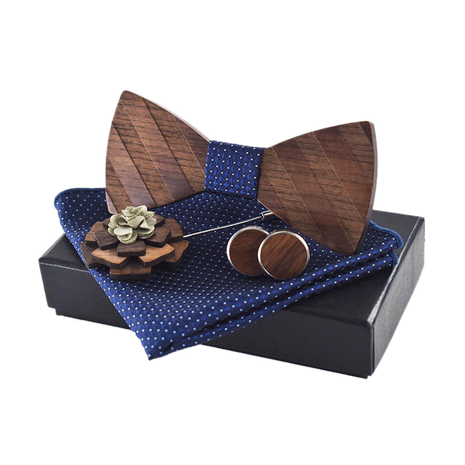 Didiseaon 2juegos Corbata De Clásica Pañuelo Gemelos y Corsage Para Eventos De Boda Accesorios De Moda Para Hombres