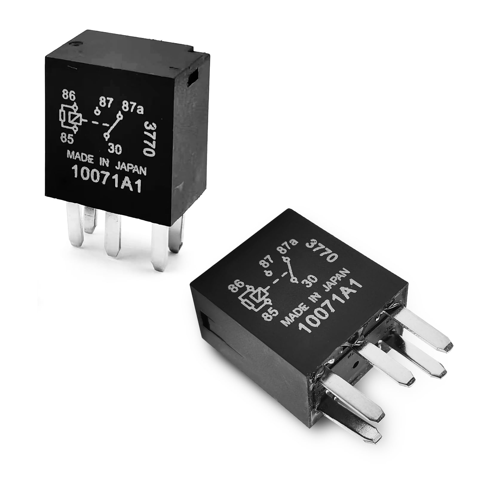 Paquete de 2 relés de alimentación automotriz, relé multiusos de cinco pines, relé de alimentación de enchufe directo de 12 V, uni