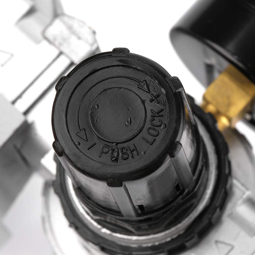 Lubrificatore Regolatore Filtro Aria Compressa NPT da 1/4 "combinato, Separatore Trappola Acqua/olio, Compressore D'aria Trappola Umidità Olio Filtro Acqua Regolatore di Pressione Strumento Lubrificat