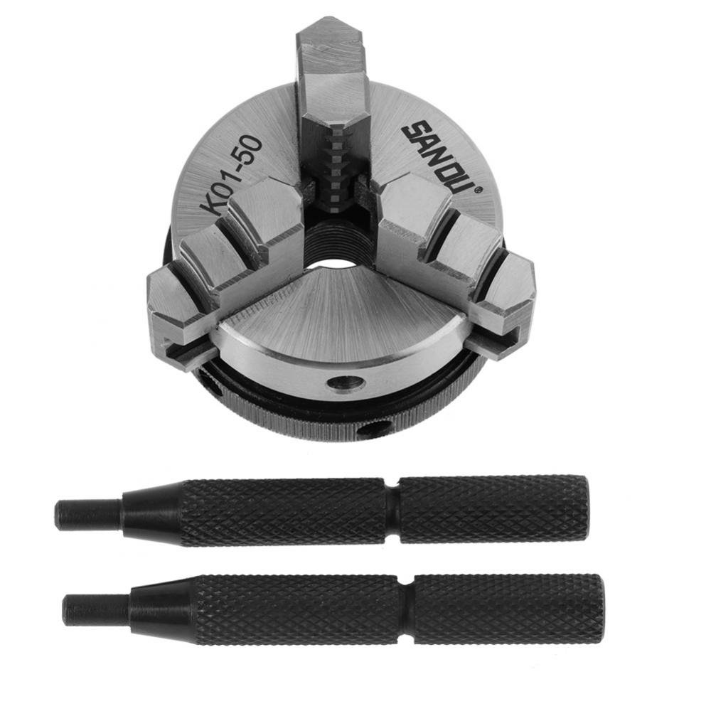 K01-50 Portabrocas de Desplazamiento de Torno de 2 "Mini 3 Mordazas Portabrocas de Centrado Manual Rosca M14-1
