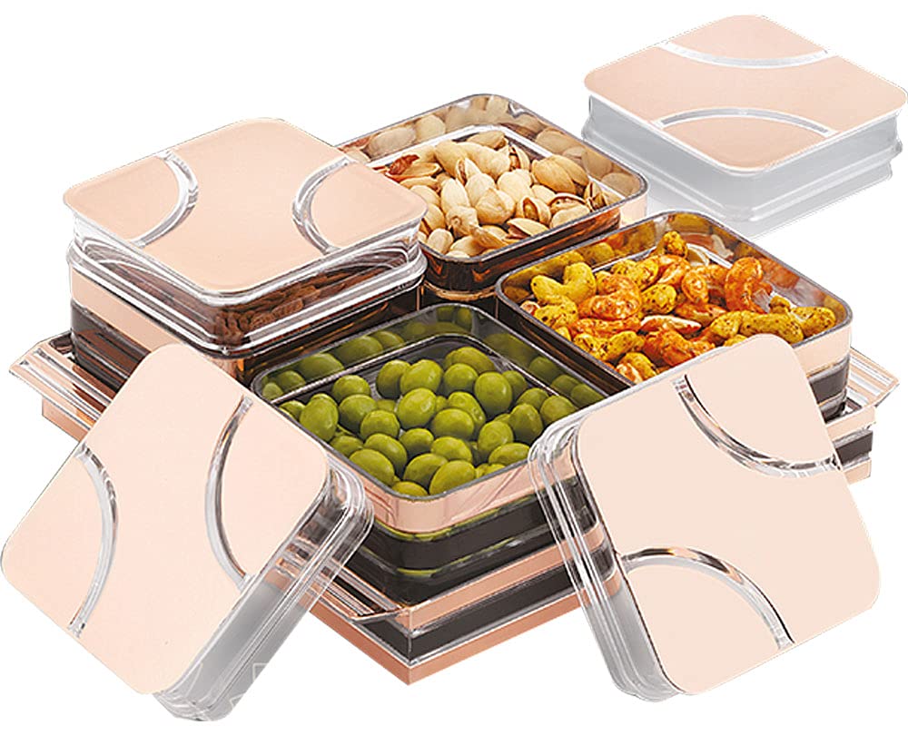 TeDeMel Plastic Multipurpose 4Pcs AirTight Jar, Dry Fruit Jar