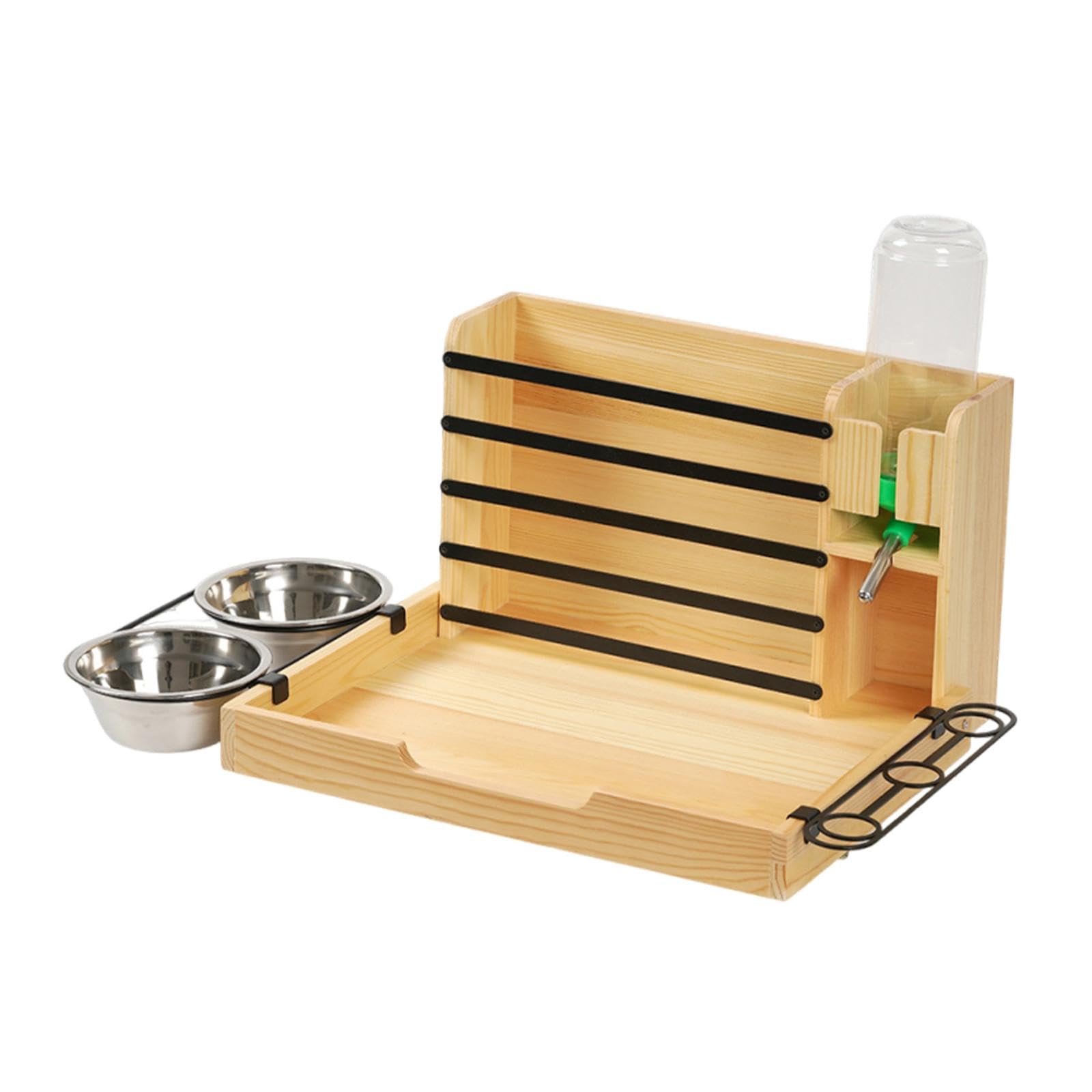 LOVIVER Comedero de para Conejos con 2 Cuencos y dispensador de Agua para Caja de y comedero para Conejos.