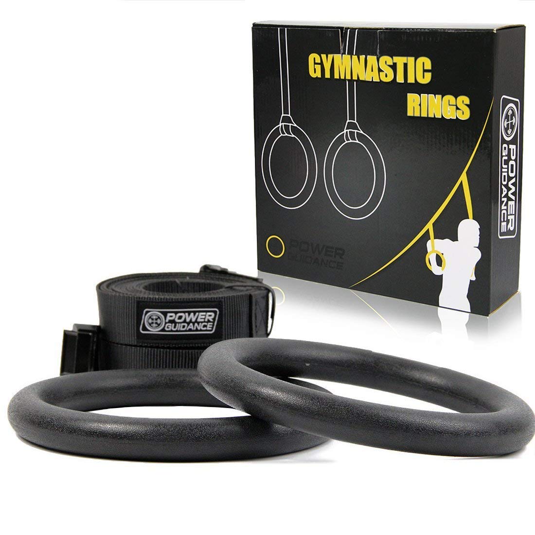 POWER GUIDANCE Anneaux de Gymnastique Olympic Gymnastique Réglable Professionnel pour Musculation Suspension Training