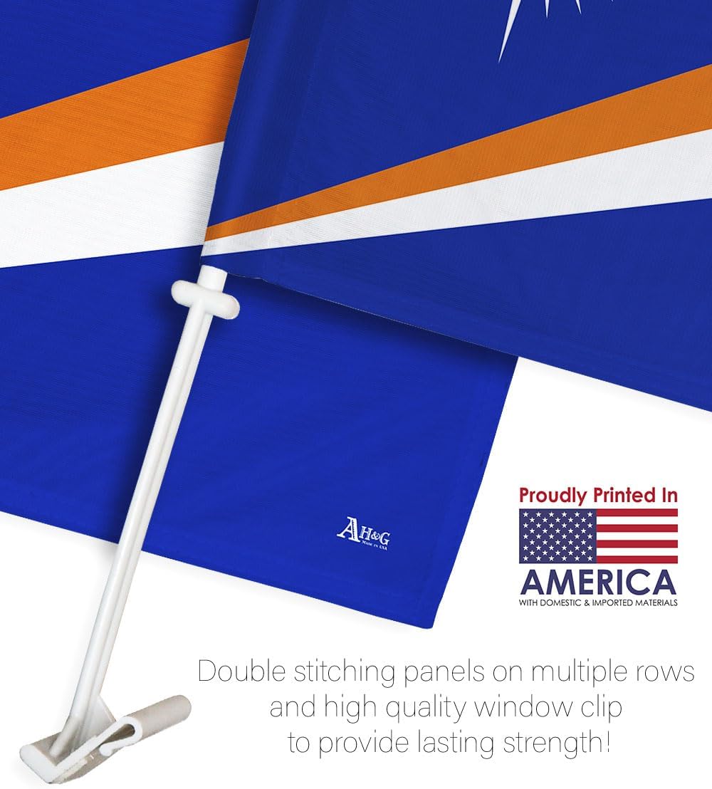 Team Marshall Islands Car Flag Bandera Para Carros De Marshallese Decor For Window Clip Mount Auto Accessories Sport Fan Gifts League Olympics Party Supplies Patriotic Decorations Made in USA