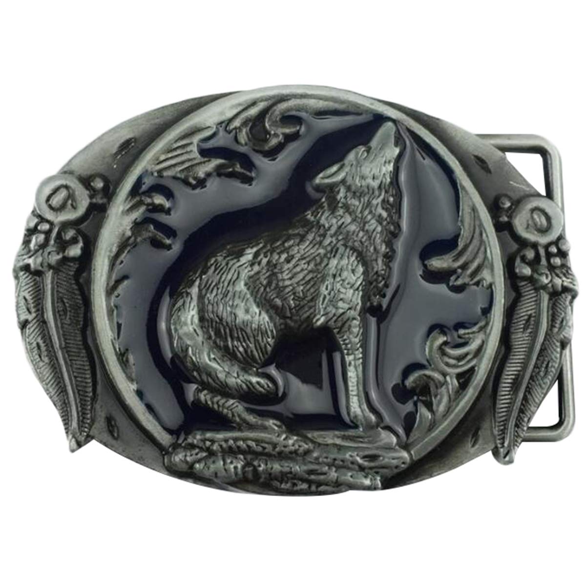 Daisybaby Men's Style 1 Novelty Wild Wolf Belt Buckle Simple Western Cowboy Animal Belt Buckles