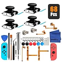 Vista 1 de iParto 4 Pack Joystick Analog Thumb Stick for Nintendo Switch Joy Con Controller Joycon Repair Kit with Flex Cable Screws Springs Thumbstick Grips