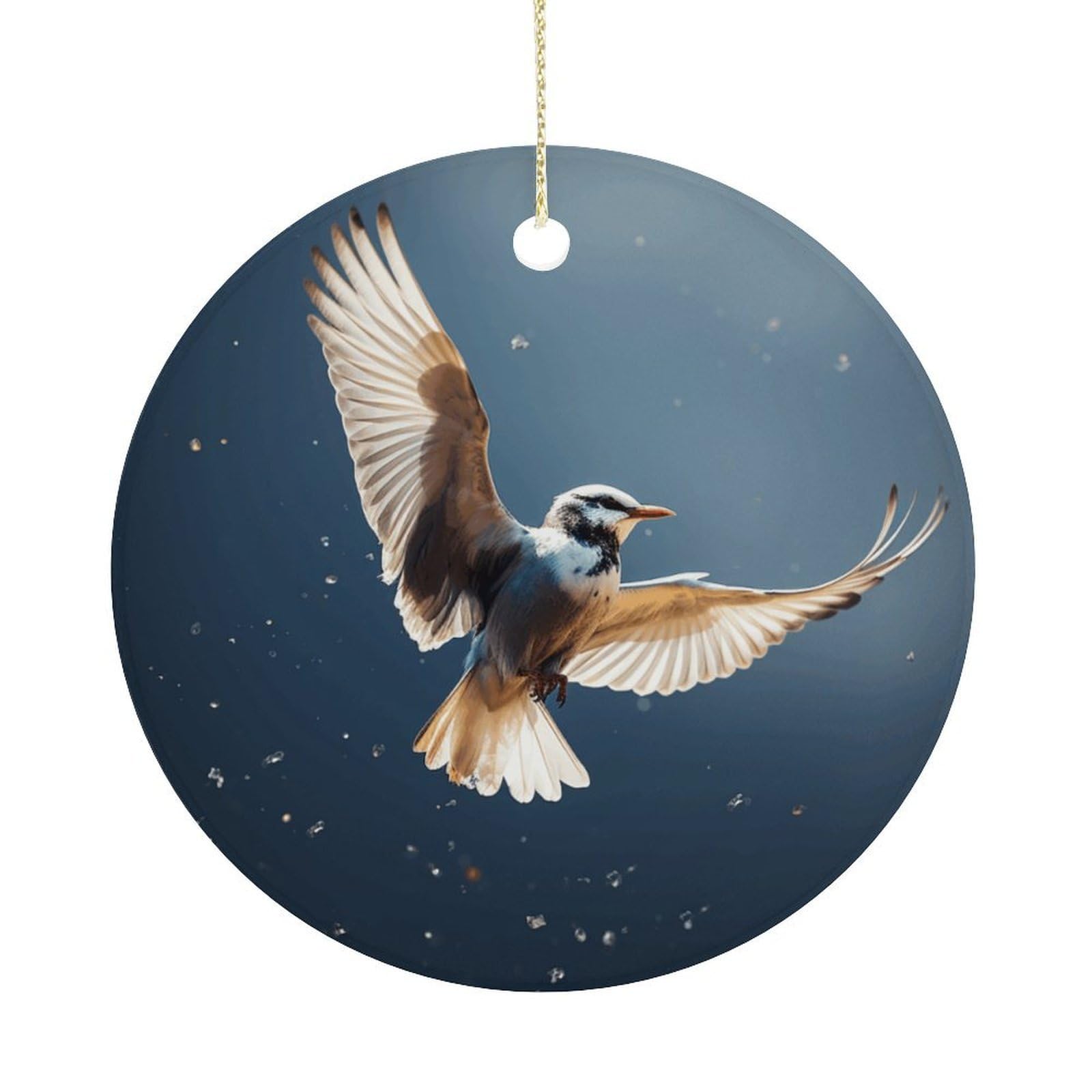 Bird Migration Christmas Ornaments Colorful Round Ceramic Ornament Christmas Hanging Decor Christmas Tree Decorations Xmas Keepsake for Women Men Xmas Holiday Party
