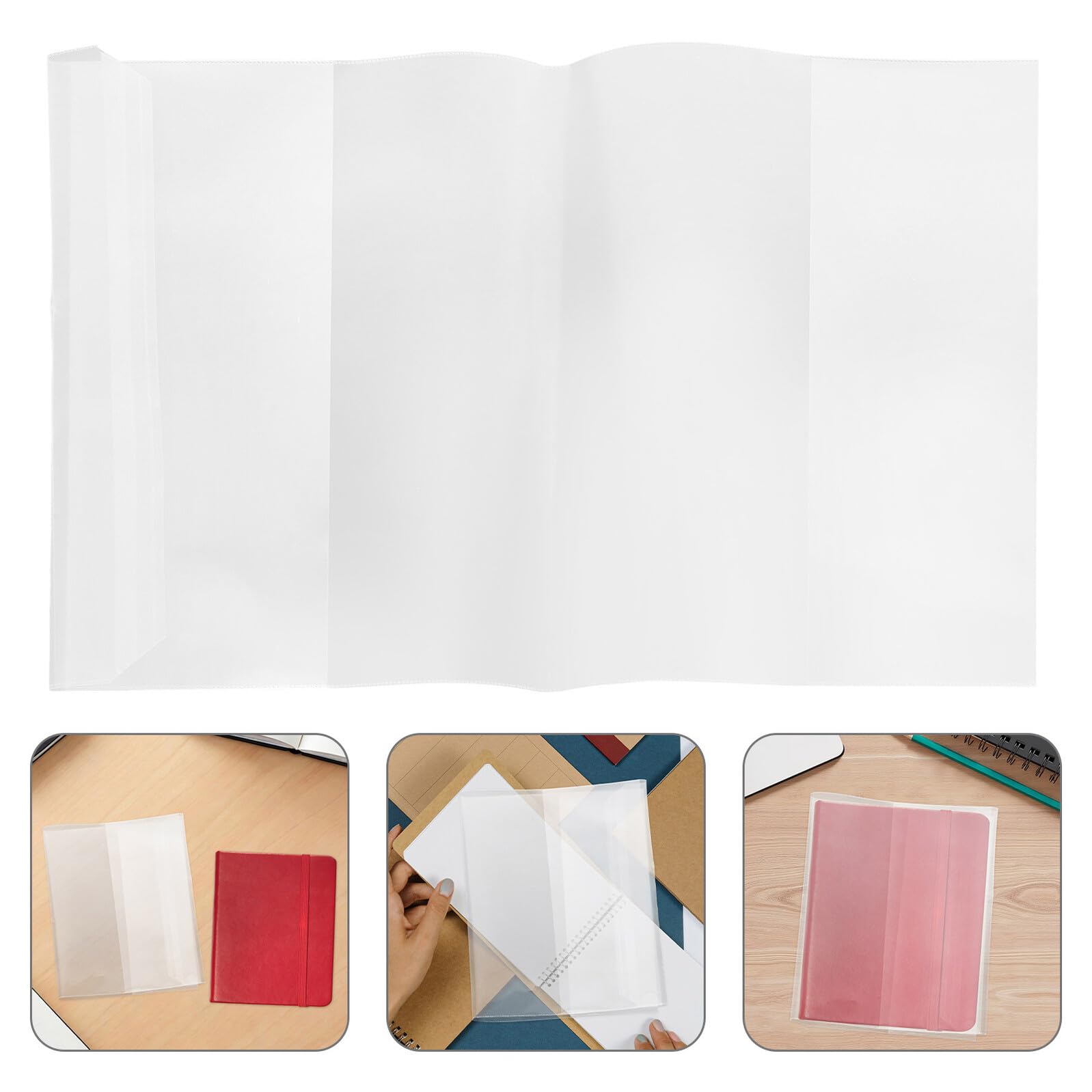 Copertina Trasparente Libri A5 60 Pezzi in Plastica | Protezione, Applicazione Facile, per Quaderno e Scrapbook, Uso Ufficio e Scuola