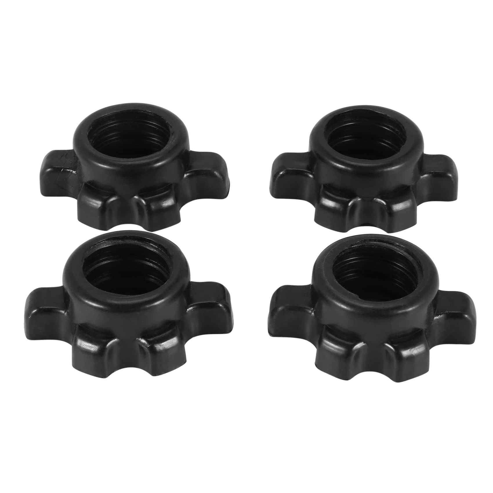 4Pcs Dumbbell Bar Nut Barbells Spin Screw Clamp Dumbell Weight Lifting Fitness Equipments Accessories black