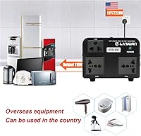 Vista 2 de Convertidor de transformador de voltaje de 800 vatios de aumento y bajada de 110-120 voltios a 220-240 voltios y de 220-240 voltios a 110-120