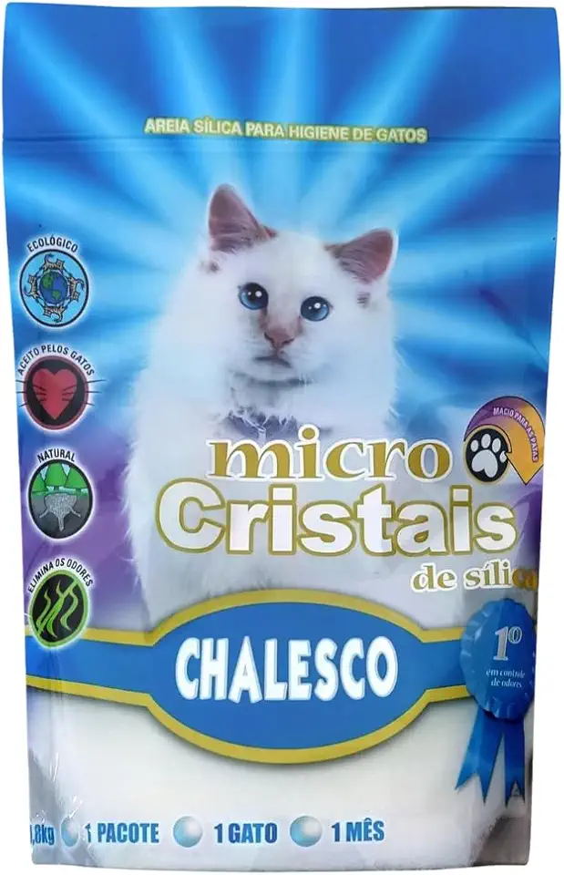 Areia Higiênica Micro Sílica Chalesco para Gatos 1,8 kg – Alta Absorção e Controle de Odores