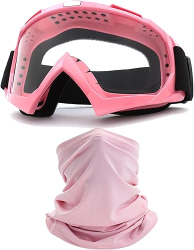 Gafas de motocicleta para motocross ATV todoterreno con polaina para el cuello, cubierta facial para mujeres y niñas