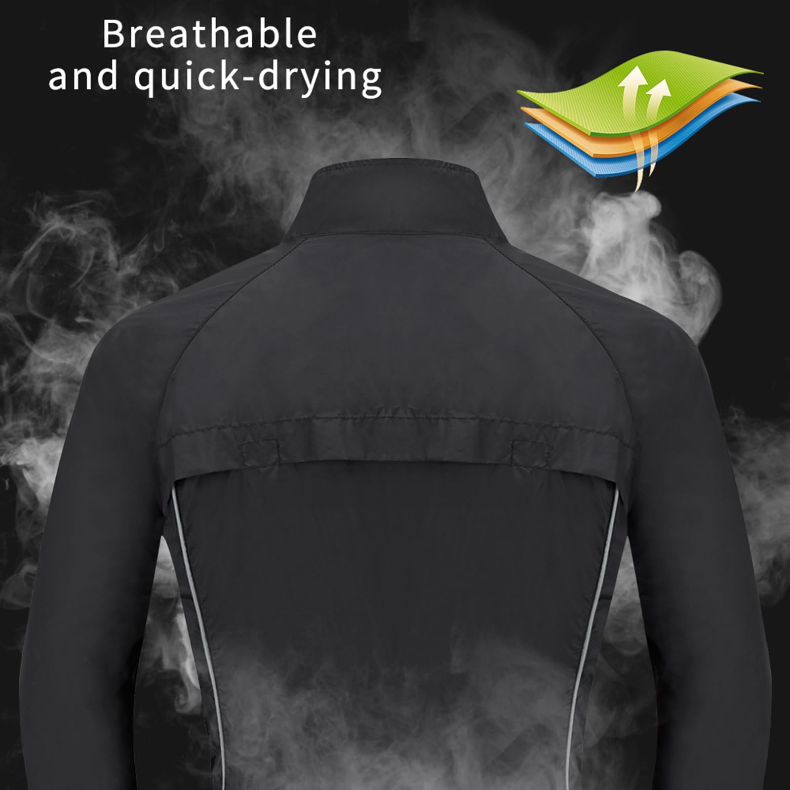 ARMAAN Chaqueta de Ciclismo Reflectante de Seguridad para Hombre para Deportes al Aire Libre Trajes de Ciclismo de montaña Ropa Exterior Impermeable Cortavientos Maillot de Ciclismo Ligero,Green-3XL