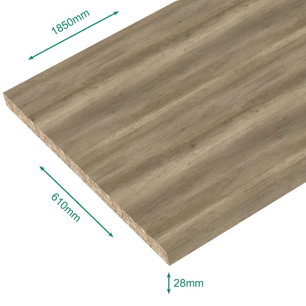 Plan de travail stratifié ambiance chêne authentique 1850 x 610 x 28 mm - PEFC 75%