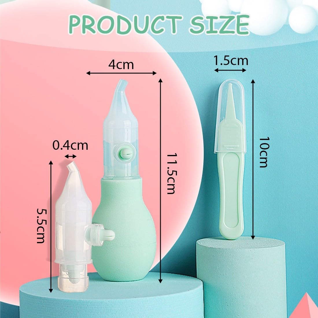 Aspirateur Nez Bebe, Respimer, Seringue Nez bebe, Mouche Bebe Poire, Pinces à Épiler pour Bébé, Pinces de Nettoyage du Nez, Aspirateur Nasal en Silicone pour BéBé Nettoyeur, Bébé Nez Pinces