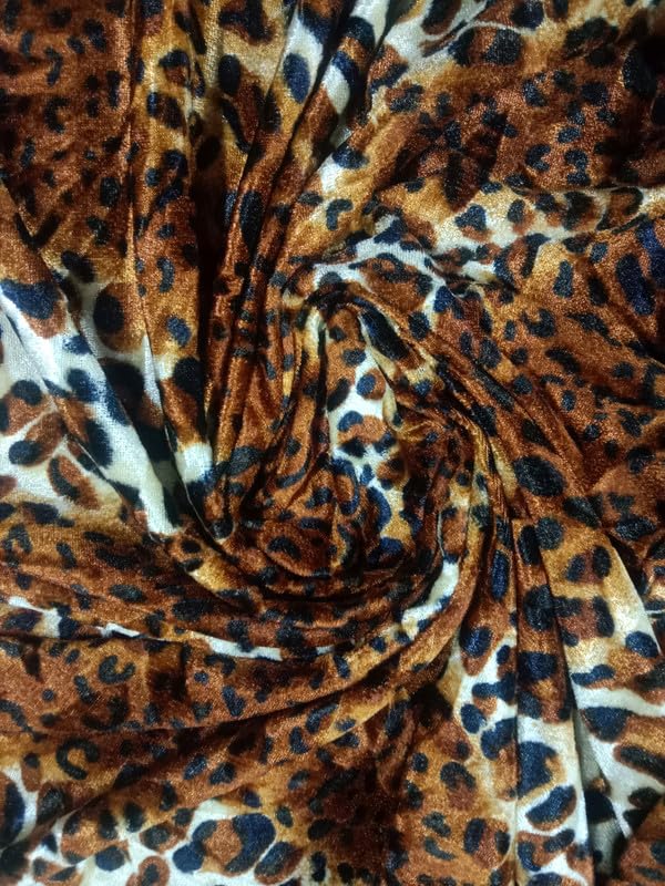 Alina Moda Printed Velvet Winter Fabric (Tiger Print 1.5 mtr)