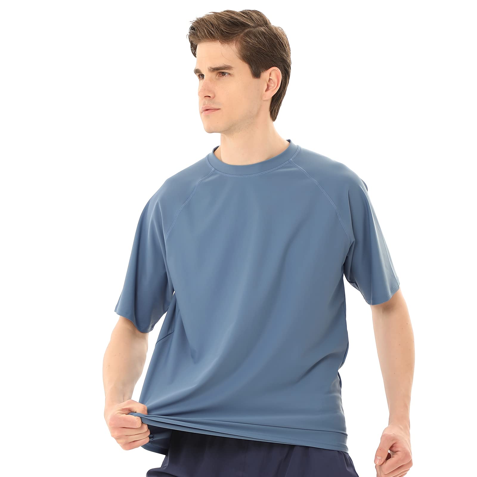 Camiseta UV Hombre Manga Corta Traje de Baño Protección Solar UPF 50+ Rashguard Camisa Deportiva Secado Rápido Adultos
