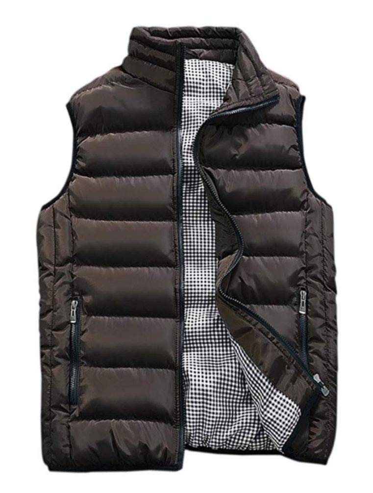 Vcansion Gilet imbottito da uomo con colletto alla coreana casual