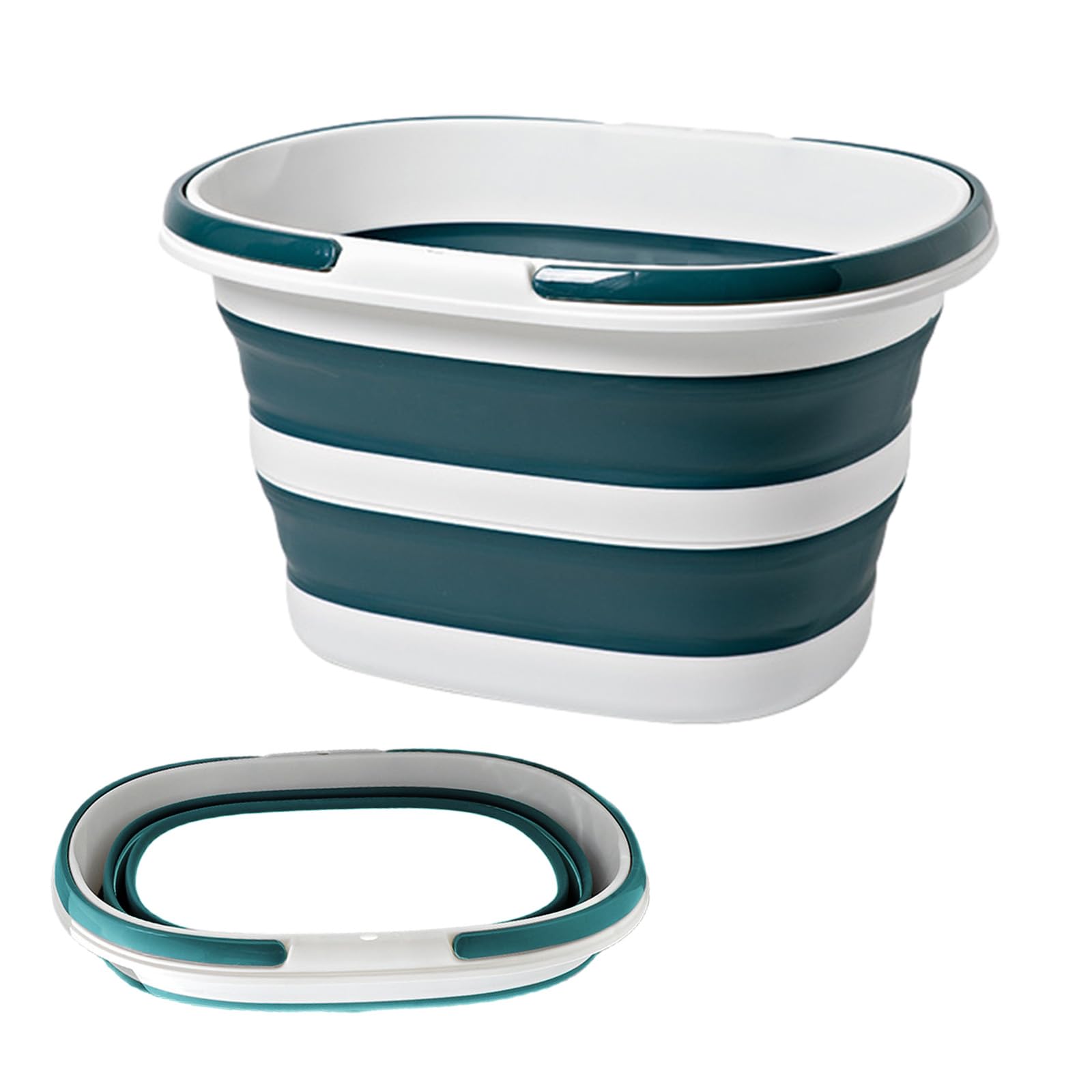Secchio Pieghevole 16L con Manici,Secchio per Pulizie Silicone Richiudibile Salvaspazio, Catino per Bucato, Secchiello, Silicone Lavabo, per Campeggio,Viaggio,Pesca,Camper,Pulizia della Casa (Blu)