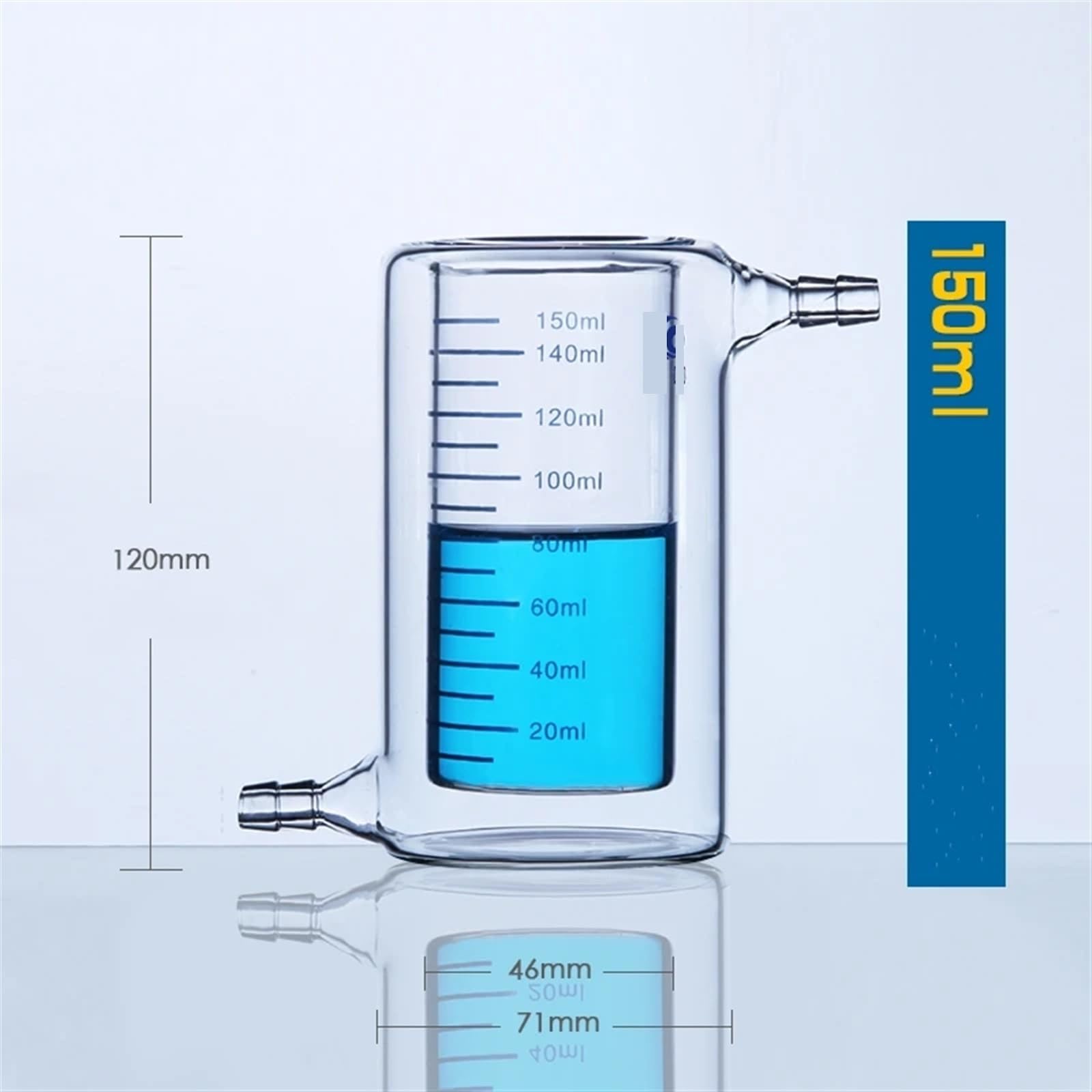 Juego de matraces de Vidrio, Vaso de precipitados de Vidrio borosilicato de Doble Capa de 50 ml a 500 ml(200ml)
