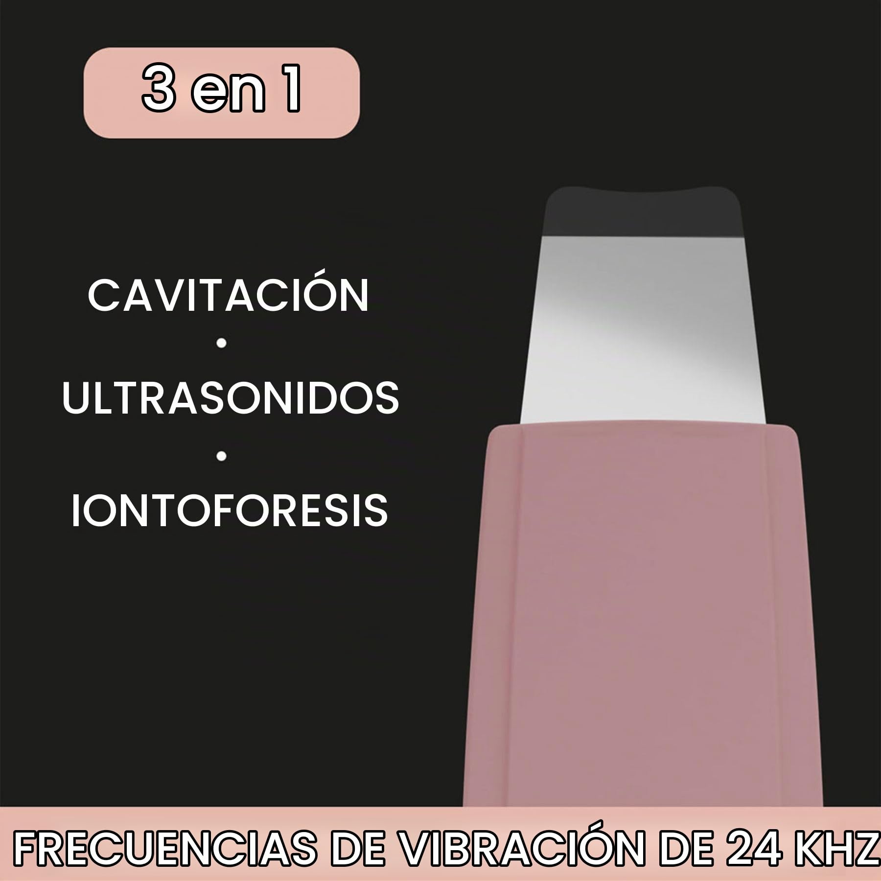 B-Scrub – Dispositivo de peeling ultrasónico – Skin Scrubber – Exfoliación facial, limpiador de poros – Limpiador facial ultrasónico - Beautifly